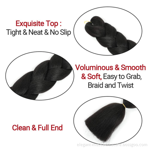 Hot selling Wholesale 100g African Crochet Braids Hair 24 inch Synthetic Hair Extensions Jumbo Ombre Braiding Hair